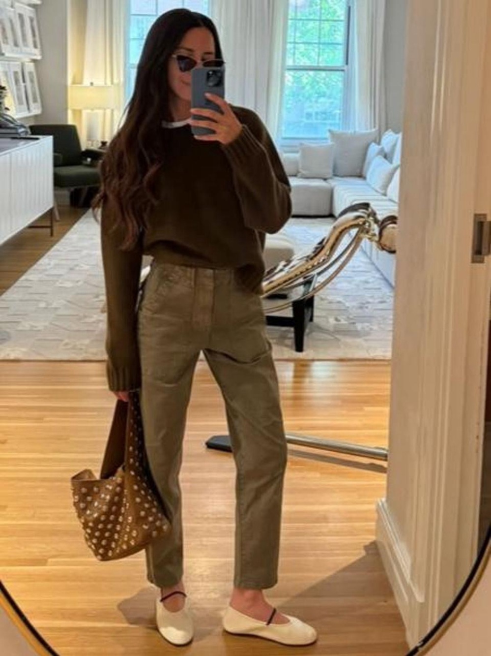 Pistola Olive Green High-Rise Utility Ankle Pants